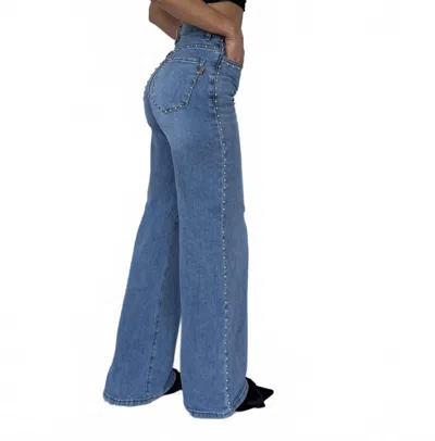 Vibrant Stud Me Straight Leg Jeans In Blue