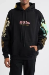 Vic Garcia World Blessed Emroidered Cotton Pullover Hoodie In Black