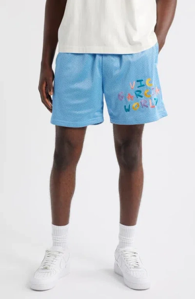 Vic Garcia World Drip Nylon Mesh Shorts In Blue