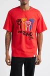 Vic Garcia World Human Race Cotton Graphic T-shirt In Red