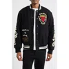 Vic Garcia World Melton Wool Blend Bomber Jacket In Black