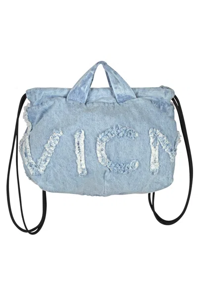 Vic Matie - Medium Bag - 450426 - Clear Denim In Denim Chiaro