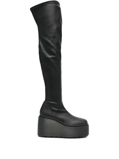 Vic Matie 100mm Calf-leather Platform Boots In Black
