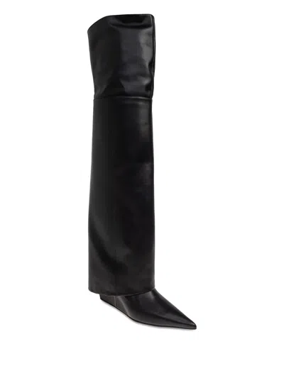 Vic Matie 100mm Over-the-knee Leather Boots In Black
