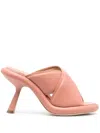 Vic Matie 105mm Crossover-strap Detail Mules In Pink
