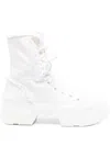 Vic Matie 40mm Frayed Lace-up Combat Boots In White