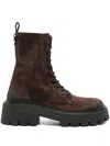 Vic Matie 50mm Lace-up Platform Boots In Brown