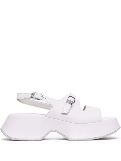 Vic Matie 60mm Leather Sandals In White