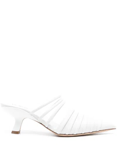 Vic Matie Polished White Calf Leather Sandals