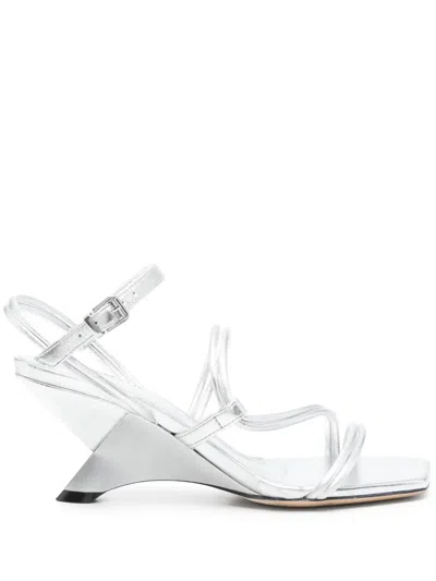Vic Matie 70mm Show Sandals In Silver