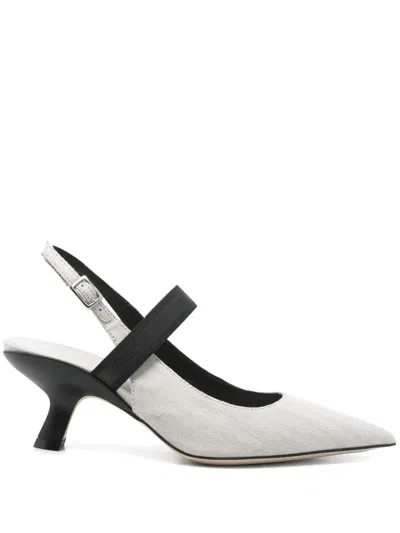 Vic Matie 70mm Slingback Pumps In Grey