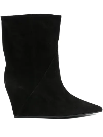 Vic Matie 80mm Suede Boots In Black