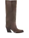 Vic Matie 88mm Block-heel Suede Boots In Brown