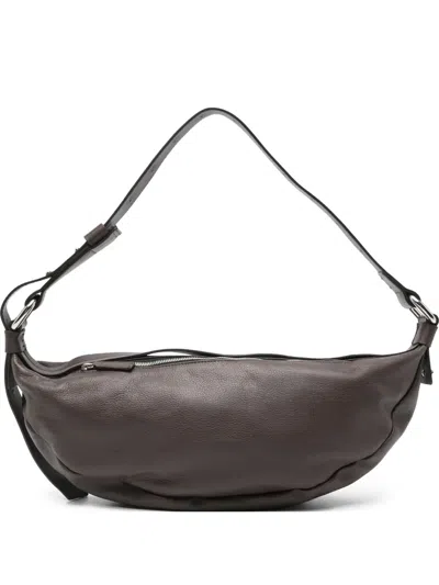 Vic Matie Abigail Curved Shoulder Bag In Brown