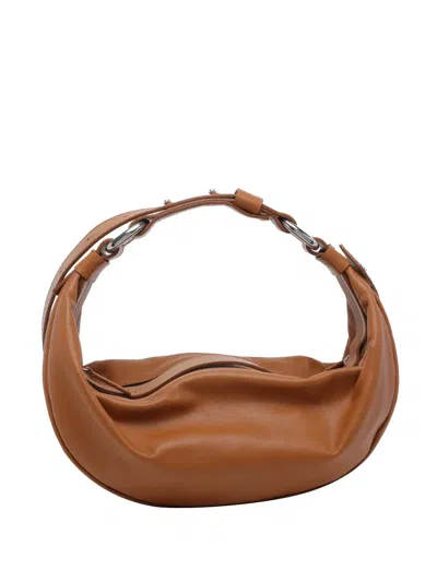 Vic Matie Abigal Zip Shoulder Bag In Brown
