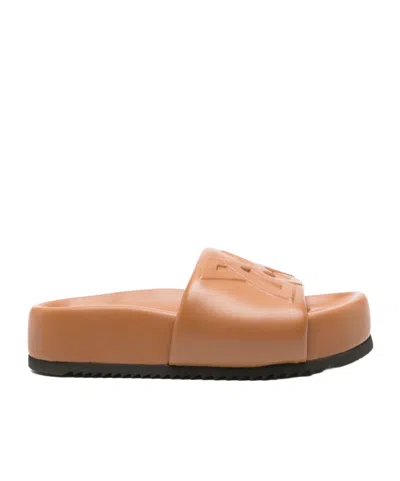 Vic Matie Almond-toe Slippers In Brown