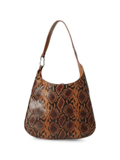 Vic Matie Animal-print Shoulder Bag In Brown