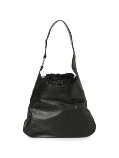Vic Matie Anita Pebbled Leather Shoulder Bag In Black