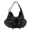 Vic Matie Leather Shoulder Bag In Black