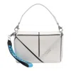 Vic Matie Geometric Pattern Stitching Shoulder Bag In White