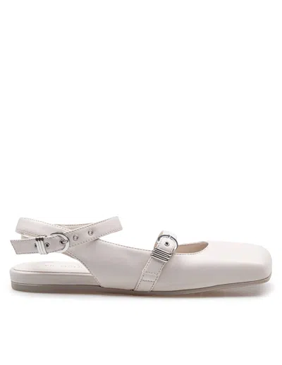 Vic Matie Ballerina Shoes Square Closed Chanel In Nappa Color Bone In White