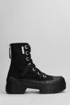Vic Matie Bardo-nilo 101 Combat Boots In Black Fabric In Black