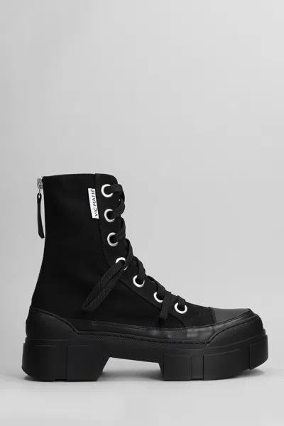 Vic Matie Bardo-nilo 101 Combat Boots In Black Fabric