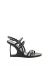 Vic Matie' Logic Sandal In Leather High Heel In Animal Print