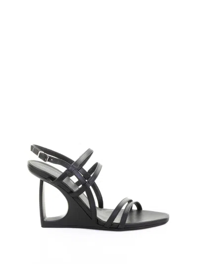 Vic Matie' Black Leather Sandal