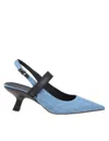 Vic Matie Bonbon Pumps In Denim With Elastic In Blue