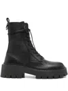 Vic Matie Etna 101 Combat Boots In Black Leather In Black