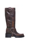 Vic Matie Vic Matié Chocolate Brown High Leather Boot In Brown