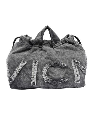 Vic Matie Brushed Effect Handbag In Black