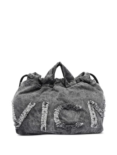 Vic Matie Brushed-effect Toe Bag In Grey
