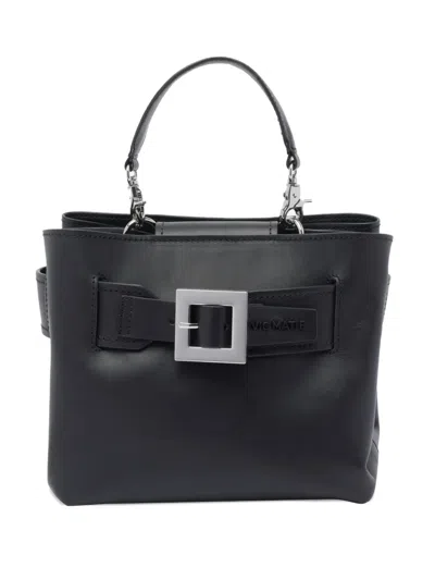Vic Matie Buckle-fastening Leather Tote Bag In Black