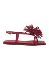 Vic Matie Buckle Flat Sandals In Red