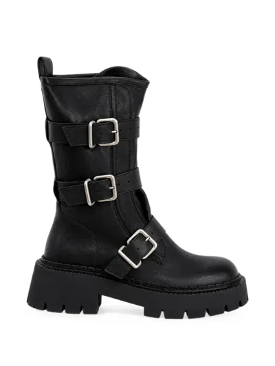 Vic Matie Buckle-strap Biker Boots In Blue