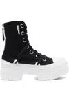 Vic Matie Canvas Platform Sneakers In Black