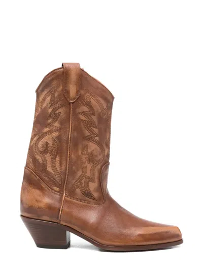 Vic Matie Chic Buffalo Leather Boots For Women In Multi