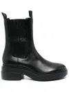 Vic Matie Knight Black Beatle Boots In Semi-glossy Calfskin In Schwarz