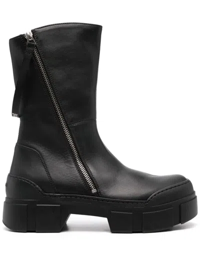 Vic Matie Vic Matié Chunky Platform Ankle Boots With Side Zipper In Black