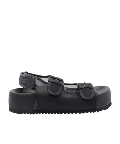 Vic Matie Contemporary Buckle Strap Sandals In Black