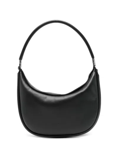 Vic Matie Crescent-shaped Leather Shoulder Bag In Black