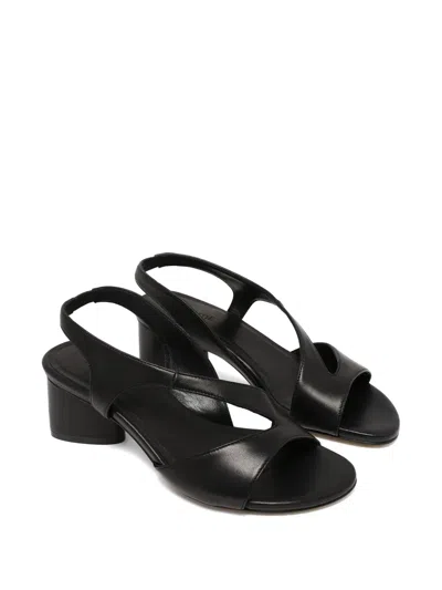 Vic Matie Crossover Slingback Heeled Sandals In Black