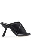 Vic Matie Crossover-strap Leather Mules In Black