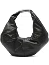 Vic Matie Curved-handle Leather Tote Bag In Black