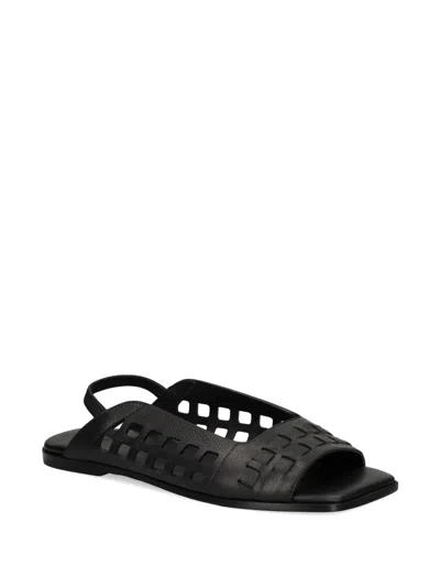 Vic Matie Cut-out Leather Sandals In Black