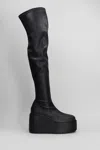 Vic Matie Davidson 101 High Heels Boots In Black Leather In Black