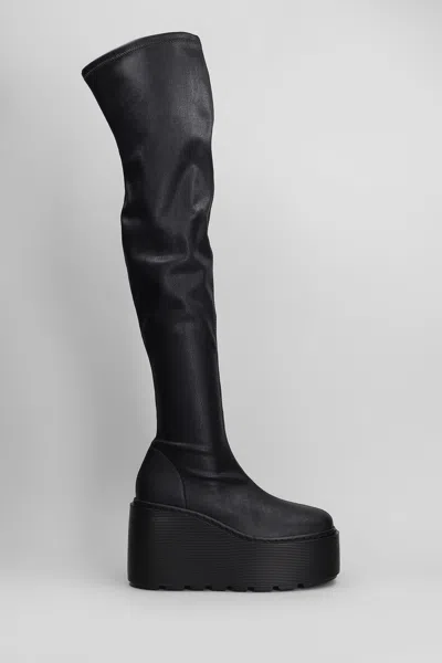 Vic Matie Davidson 101 High Heels Boots In Black Leather