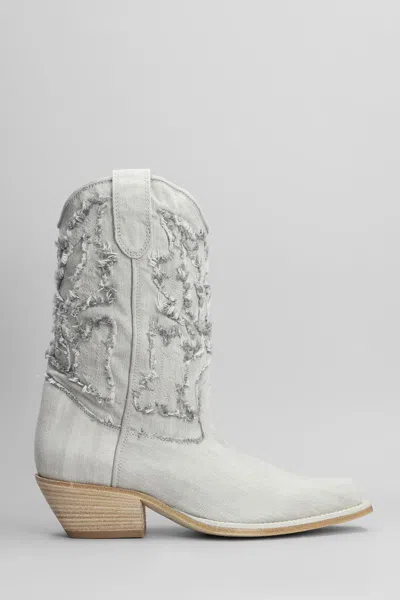 VIC MATIE VIC MATIE DENIM 305 TEXAN ANKLE BOOTS